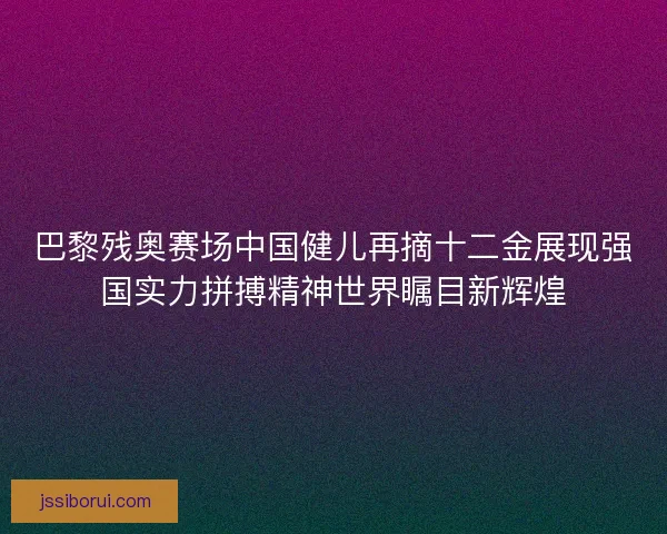 巴黎残奥赛场中国健儿再摘十二金展现强国实力拼搏精神世界瞩目新辉煌 巴黎残奥赛场中国健儿再摘十二金展现强国实力拼搏精神世界瞩目新辉煌